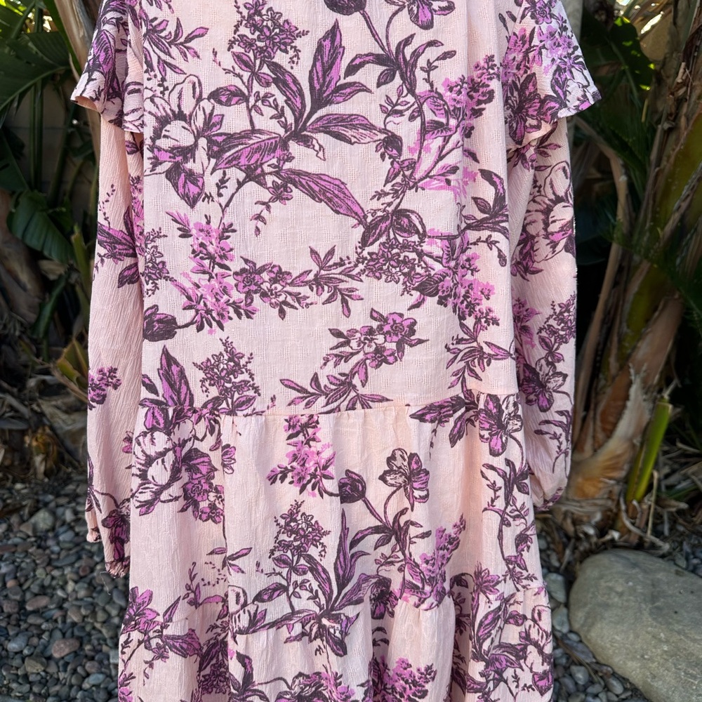 Free People Sunbaked Swing Floral Midi Dress, EUC size small runs oversized. - Picture 8 of 12